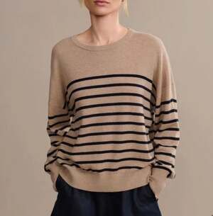LILLUSORY Oversized Striped Crewneck Knitted Sweater